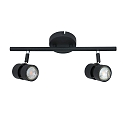 spotlight bar NATASJA 2 flames, Dim-To-Warm, adjustable GU10 IP20, black matt dimmable