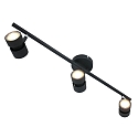 Steinhauer spotlight bar NATASJA 3 flames, long, Dim-To-Warm, adjustable GU10 IP20, black matt dimmable