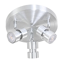 spotlight bar NATASJA 3 flames, round, Dim-To-Warm, adjustable GU10 IP20, steel brushed dimmable