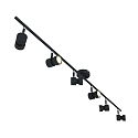 spotlight bar NATASJA 6 flames, long, Dim-To-Warm, adjustable GU10 IP20, black matt dimmable