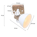 Mexlite Luminaire de plafond GEARWOOD  1 flamme, rglable E27 IP20, blanc mat gradable