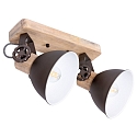 Mexlite Luminaire de plafond GEARWOOD  2 flammes, rglable E27 IP20, anthrazit, mat gradable