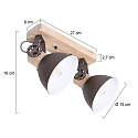 Mexlite Luminaire de plafond GEARWOOD  2 flammes, rglable E27 IP20, anthrazit, mat gradable