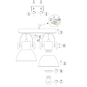 Mexlite Luminaire de plafond GEARWOOD  2 flammes, rglable E27 IP20, anthrazit, mat gradable