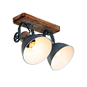 Mexlite Spot GEARWOOD, 2 flames, grey