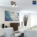 Mexlite Luminaire de plafond GEARWOOD à 2 flammes, réglable E27 IP20, gris, mat gradable