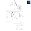 Mexlite Luminaire de plafond GEARWOOD à 2 flammes, réglable E27 IP20, gris, mat gradable