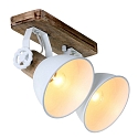 Luminaire de plafond GEARWOOD  2 flammes, rglable E27 IP20, blanc mat gradable
