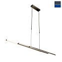 Steinhauer LED Pendelleuchte ZELENA, Up/Down, 80-140cm (ausziehbar), 40W 2200-4000K (CCT) 3200+800lm, mit Touch-Dimmer, stahl gebürstet