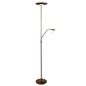 Steinhauer Floor lamp ZODIAC LED, 2 flames, with reading arm adjustable, bronze