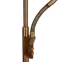 Steinhauer Floor lamp ZODIAC LED, 2 flames, with reading arm adjustable, bronze