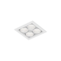 Apparecchio da incasso a soffitto LINOO 4.1 4-Lampadine, piazza IP20, bianco opaco, bianco lucido