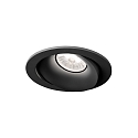 Projecteur encastr RONY 1.0 - LED rond, multipower, pivotant  la cardan, avec ressorts  pince IP20, noir mat gradable