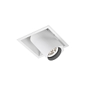 ceiling luminaire BLIEK SQUARE 1.0 - LED cardanic swivelling, semi flush, with wire springs IP20, mat, traffic white dimmable