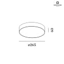 Wever & Ducré LED Wall /Ceiling luminaire ROBY 2.6, IP44, Ø 26.5cm, dimmable, white, 18W 2700K, white