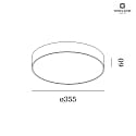 Wever & Ducré LED Wand-/Deckenleuchte ROBY 3.5, IP44, 32W 3000K, Ø 35.5cm, dimmbar, weiß