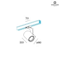 LED 3-Phasen-Strahler SQUBE ON TRACK 3.0, 20W 2700K, inkl. Adapter, schwarz