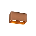 Luminaire de plafond DOCUS 2.0  2 flammes, angulaire, reculer GU10 IP20, cuivre gradable