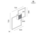 Wever & Ducré LED Design-Aufbauleuchte VENN 2.0, eckig, direkt-indirekt (up/down), dimmbar, 49W 2700K, mattweiß / opal