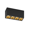 LED Deckenleuchte PIRRO 4.0, 4 Spots, 4x 4.5W 2700K, CRi >90, dimmbar, schwarz-gold
