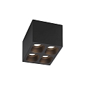 LED Deckenleuchte PIRRO 4.1, 4 Spots quadratisch, 4x 4.5W 3000K, CRi >90, dimmbar, schwarz