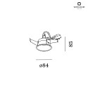 Wever & Ducré recessed spotlight DEEPER 1.0 MR16 round, rigid, set back GU5.3 IP20, mat, traffic white dimmable