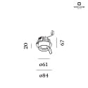 Wever & Ducré Downlight RINI SNEAK IP44, nero dimmerabile