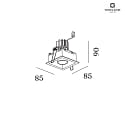 Wever & Ducré LED Recessed spot SNEAK TRIM 1.0, 350/500mA, 7/10W 3000K, CRi >90, black gold