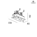 Wever & Ducré Downlight SNEAK TRIM 2.0 IP20, or, noir gradable