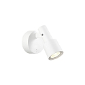 Luminaire mural SARA SNOOZE 1.0 - PAR16 avec interrupteur, pivotant  la cardan GU10 IP20, mat, blanc trafic gradable