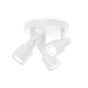 Luminaire de plafond SARA ON BASE 3.0 - PAR16 3 flammes, rond, pivotant  la cardan GU10 IP20, mat, blanc trafic gradable