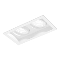 recessed spotlight PLANO PETIT 2.0 2 flames, cardanic swivelling, with wire springs IP20, mat, traffic white dimmable