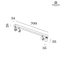 Wever & Ducré Luminaire de surface CENO 4.0 4 flammes, pivotant, rotatif IP20, blanche gradable