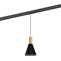 LED Schienen-Pendelleuchte ODREY ON STREX 1.4, 48V, 9,3W, IP20, 2700K, 410lm, gold/schwarz