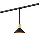 Lampada a sospensione monofase ODREY ON TRACK 1.6 incluso adattatore monofase GU10 IP20, oro, nero opaco