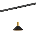LED Schienen-Pendelleuchte ODREY ON STREX 1.6, 48V, 9,3W, IP20, 3000K, 520lm, gold/schwarz