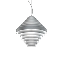 Pendant luminaire J.J.W. 05, shade  44.5cm / height 44.5cm, 3x E27, aluminum, silver