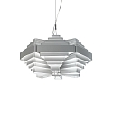 Pendant luminaire J.J.W. 042, shade  56cm / height 33cm, 6x E27, aluminum, silver