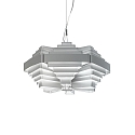 Wever & Ducr Pendant luminaire J.J.W. 042, shade  56cm / height 33cm, 6x E27, aluminum, silver