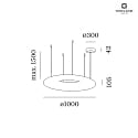 Wever & Ducré LED Design-Pendelleuchte GIGANT 10.0, Ø 100cm, 3000K, Stahl / LLDPE, weiß