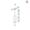 Wever & Ducré Luminaire suspendu triphasé HEXO ON TRACK 3.0 - PAR16 angulaire, langue, avec adaptateur GU10 IP20, or gradable