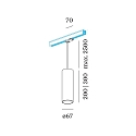 Pendant luminaire RAY 3.0 PAR 16 for 3-phase tracks, GU10 max. 12W, incl. adapter