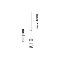 LED Pendant luminaire RAY MULTI 2.0, 6W 2700K, CRi >90, dimmable, black
