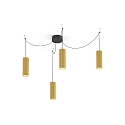Pendelleuchte RAY 2.0 - PAR16, 20cm / 400cm, zylindrisch, GU10 max. 12W, ohne Baldachin (offenes Kabel), gold
