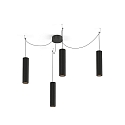Luminaire  suspension RAY 3.0 - PAR16 cylindrique, langue, avec cble ouvert GU10 IP20, mat, noir profond gradable