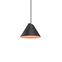 Luminaire à suspension SHIEK 1.0 sans rosette, Dim-To-Warm, avec câble ouvert IP20, noir mat, cuivre brossé gradable