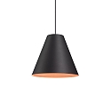 Luminaire à suspension SHIEK 4.0 sans rosette, Dim-To-Warm, avec câble ouvert IP20, noir mat, cuivre brossé gradable