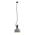 Pendant luminaire ROOMOR 1.0, E27, 250cm, deep black, with shade 2.0, felt grey