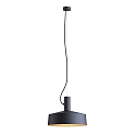 Pendant luminaire ROOMOR 1.0, E27, 250cm, deep black, with shade 3.0, deep black gold