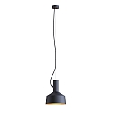 Pendant luminaire ROOMOR 1.0, E27, 600cm, deep black, with shade 2.0, deep black gold